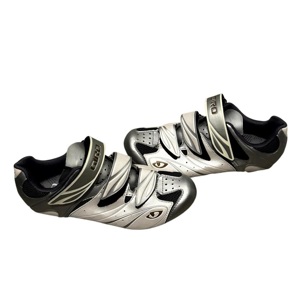 Giro Sante Women's White Gray Three Bolt Road Cycling Bike Sneakers Size US 7.75